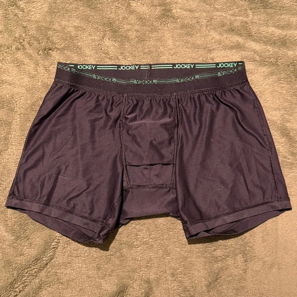 Jockey Black Boxer Briefs with Green Accents - Picture 5 of 7